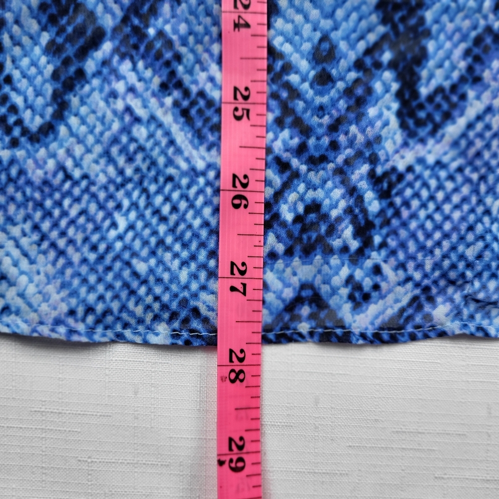 Jaclyn Smith SKIRT Womens Plus Size XXL Blue Snakeskin Design Chiffon Midi NWT - Picture 7 of 15